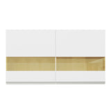 Gabinete de Cocina Glamy Blanco 120x66cm Flotante con Dos Puertas y Vidrios Reflectantes - ALACENAS Y MUEBLES MICROONDAS | Bylmo