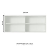 Gabinete de Cocina Glamy Blanco 120x50cm Flotante con Dos Puertas - ALACENAS Y MUEBLES MICROONDAS | Bylmo