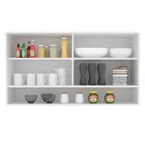 Gabinete de Cocina Glamy Blanco 120x66cm Flotante con Dos Puertas Corredizas de Cristal - ALACENAS Y MUEBLES MICROONDAS | Bylmo
