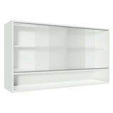 Gabinete de Cocina Glamy Blanco 120x66cm Flotante con Dos Puertas Corredizas de Cristal - ALACENAS Y MUEBLES MICROONDAS | Bylmo