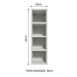 Gabinete de Cocina Acordes Blanco 20x66cm Flotante sin Puertas - ALACENAS Y MUEBLES MICROONDAS | Bylmo