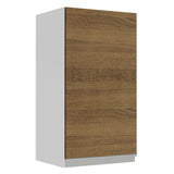 Gabinete de Cocina Glamy Blanco y Marron 35x66cm Flotante con Una Puerta - ALACENAS Y MUEBLES MICROONDAS | Bylmo