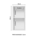 Gabinete de Cocina Glamy Blanco y Marron 35x66cm Flotante con Una Puerta - ALACENAS Y MUEBLES MICROONDAS | Bylmo