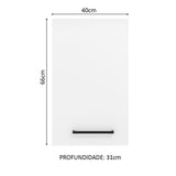 Gabinete de Cocina Agata Blanco 40x66cm Flotante con Una Puerta - ALACENAS Y MUEBLES MICROONDAS | Bylmo
