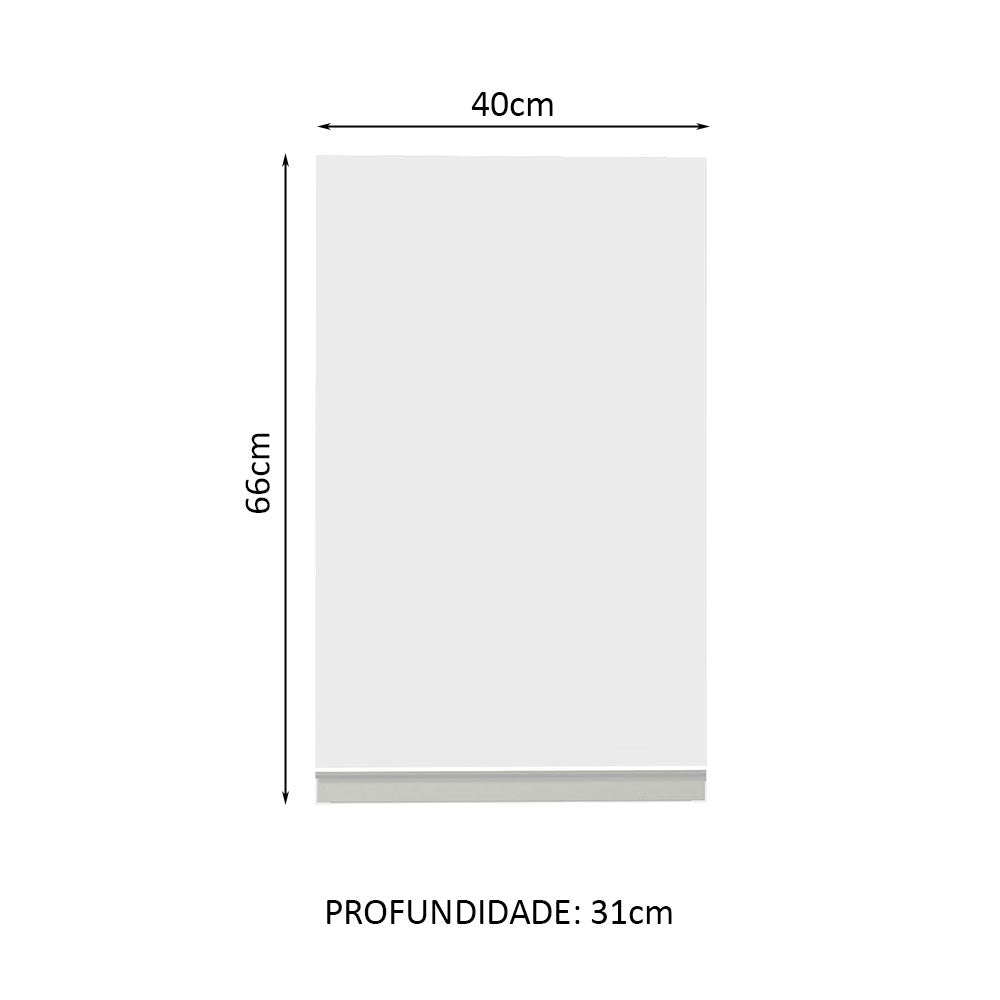 Gabinete de Cocina Glamy Blanco 40x66cm Flotante con Una Puerta - ALACENAS Y MUEBLES MICROONDAS | Bylmo