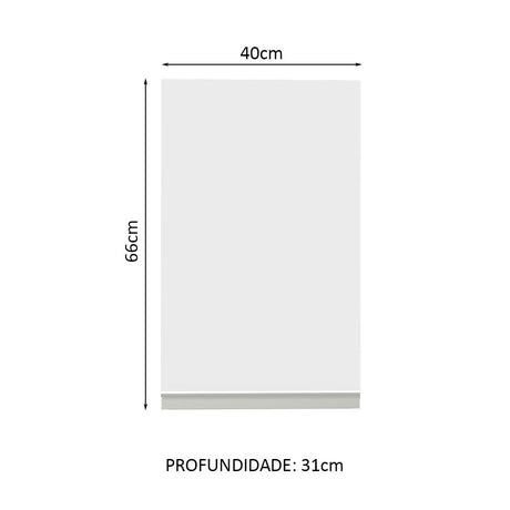 Gabinete de Cocina Glamy Blanco 40x66cm Flotante con Una Puerta - ALACENAS Y MUEBLES MICROONDAS | Bylmo