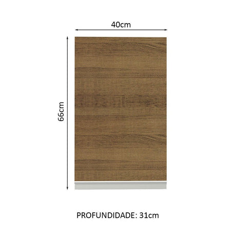Gabinete de Cocina Glamy Blanco y Marron 40x66cm Flotante con Una Puerta - ALACENAS Y MUEBLES MICROONDAS | Bylmo