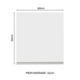 Gabinete de Cocina Glamy Blanco 60x66cm Flotante con Una Puerta - ALACENAS Y MUEBLES MICROONDAS | Bylmo