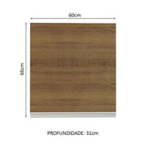 Gabinete de Cocina Glamy Blanco y Marron 60x66cm Flotante con Una Puerta - ALACENAS Y MUEBLES MICROONDAS | Bylmo