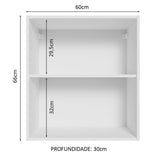 Gabinete de Cocina Glamy Blanco 60x66cm Flotante sin Puertas - ALACENAS Y MUEBLES MICROONDAS | Bylmo
