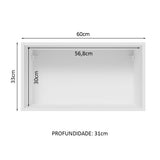 Gabinete de Cocina Glamy Blanco 60x33cm Flotante con Una Puerta - ALACENAS Y MUEBLES MICROONDAS | Bylmo