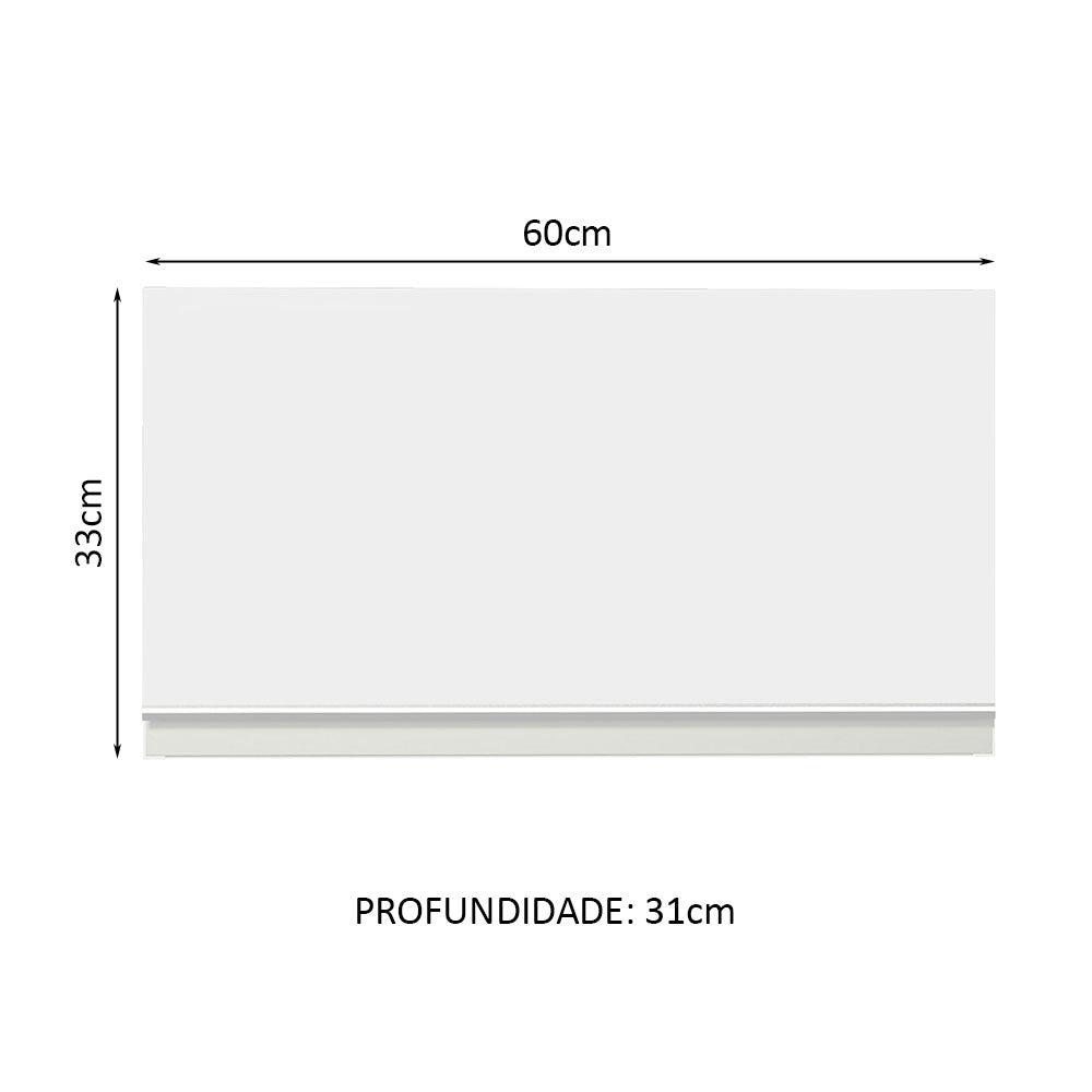 Gabinete de Cocina Glamy Blanco 60x33cm Flotante con Una Puerta - ALACENAS Y MUEBLES MICROONDAS | Bylmo