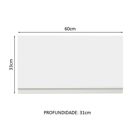 Gabinete de Cocina Glamy Blanco 60x33cm Flotante con Una Puerta - ALACENAS Y MUEBLES MICROONDAS | Bylmo