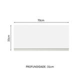 Gabinete de Cocina Glamy Blanco 70x33cm Flotante con Una Puerta - ALACENAS Y MUEBLES MICROONDAS | Bylmo