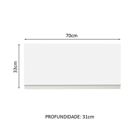 Gabinete de Cocina Glamy Blanco 70x33cm Flotante con Una Puerta - ALACENAS Y MUEBLES MICROONDAS | Bylmo