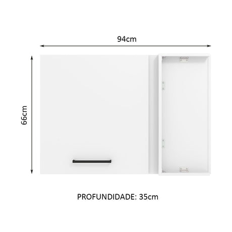 Gabinete de Cocina Agata Blanco 94x66cm Flotante con Una Puerta - ALACENAS Y MUEBLES MICROONDAS | Bylmo