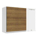 Gabinete de Cocina Glamy Blanco y Marron 94x66cm Flotante con Una Puerta - ALACENAS Y MUEBLES MICROONDAS | Bylmo