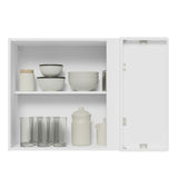 Gabinete de Cocina Glamy Blanco y Marron 94x66cm Flotante con Una Puerta - ALACENAS Y MUEBLES MICROONDAS | Bylmo
