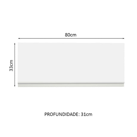 Gabinete de Cocina Glamy Blanco 80x33cm Flotante con Una Puerta - ALACENAS Y MUEBLES MICROONDAS | Bylmo