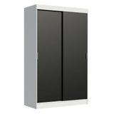 Closet Tokio Blanco y Negro 109x218cm con Dos Cajones y con Cinco Entrepaños - CLOSETS | Bylmo