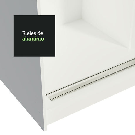 Closet Tokio Blanco y Negro 109x218cm con Dos Cajones y con Cinco Entrepaños - CLOSETS | Bylmo