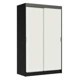 Closet Tokio Negro y Blanco 109x218cm con Dos Cajones y con Cinco Entrepaños - CLOSETS | Bylmo