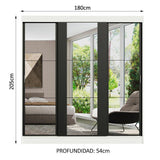 Closet Reno Blanco y Negro 180x205cm con Espejo con Cuatro Cajones y con Seis Entrepaños - CLOSETS | Bylmo