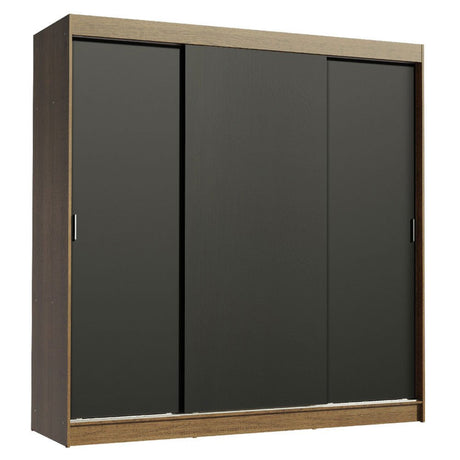 Closet Reno Marron y Negro 180x205cm con Cuatro Cajones y con Seis Entrepaños - CLOSETS | Bylmo