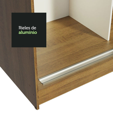Closet Reno Marron y Negro 180x205cm con Cuatro Cajones y con Seis Entrepaños - CLOSETS | Bylmo