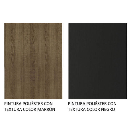 Closet Reno Marron y Negro 180x205cm con Un Espejo con Cuatro Cajones y con Seis Entrepaños - CLOSETS | Bylmo