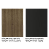 Closet Reno Marron y Negro 180x205cm con Espejo con Cuatro Cajones y con Seis Entrepaños - CLOSETS | Bylmo