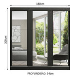 Closet Reno Negro 180x205cm con Espejo con Cuatro Cajones y con Seis Entrepaños - CLOSETS | Bylmo