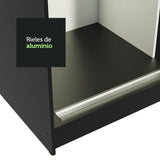 Closet Reno Negro 180x205cm con Espejo con Cuatro Cajones y con Seis Entrepaños - CLOSETS | Bylmo