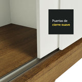Closet Tokio Marron y Blanco 109x218cm con Espejo con Dos Cajones y con Cinco Entrepaños - CLOSETS | Bylmo