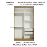 Closet Tokio Marron y Blanco 109x218cm con Un Espejo con Dos Cajones y con Cinco Entrepaños - CLOSETS | Bylmo