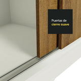 Closet Tokio Blanco y Marron 109x218cm con Espejo con Dos Cajones y con Cinco Entrepaños - CLOSETS | Bylmo
