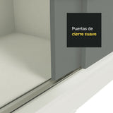 Closet Tokio Blanco y Gris 180x205cm con Cuatro Cajones y con Seis Entrepaños - CLOSETS | Bylmo