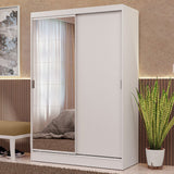 Closet Max Blanco 119x183cm con Un Espejo con Dos Cajones y con Tres Entrepaños - CLOSETS | Bylmo