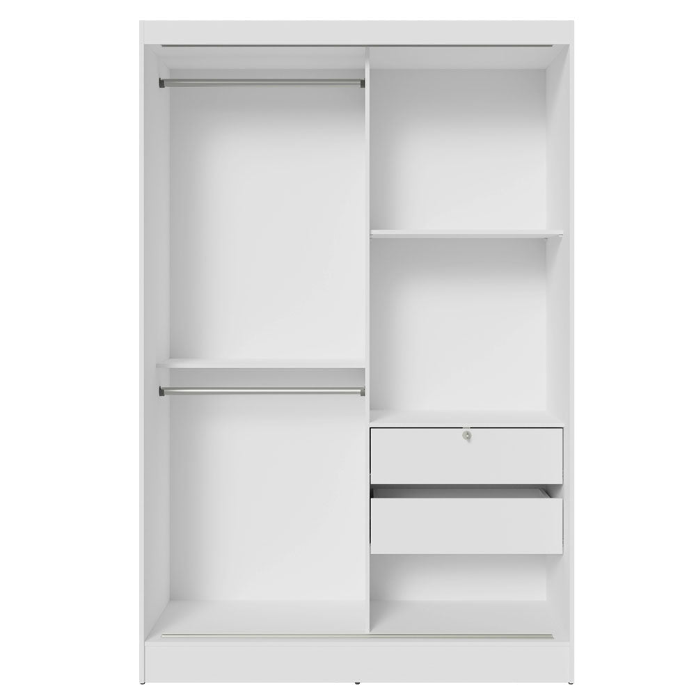 Closet Max Blanco 119x183cm con Un Espejo con Dos Cajones y con Tres Entrepaños - CLOSETS | Bylmo