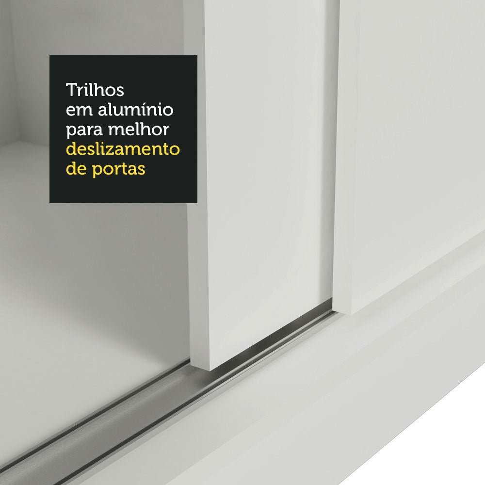 Closet Max Blanco 119x183cm con Espejo con Dos Cajones y con Tres Entrepaños - CLOSETS | Bylmo