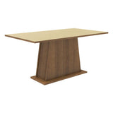 Comedor Marron y Crema 160x79cm Rectangular de Seis Puestos sin Sillas - COMEDORES | Bylmo