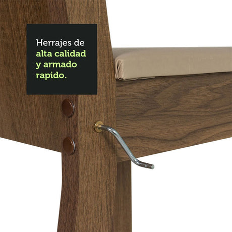 Comedor Rute Marron y Beige 104x76cm Cuadrado de 4 Puestos con 4 Sillas - COMEDORES | Bylmo