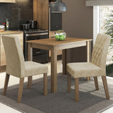 Comedor Lidia Marron y Beige 104x76cm Cuadrado de 2 Puestos con 2 Sillas - COMEDORES | Bylmo