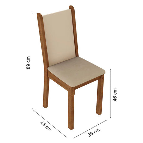 Comedor Alana Marron y Crema 90x78cm Cuadrado de 4 Puestos con 4 Sillas - COMEDORES | Bylmo
