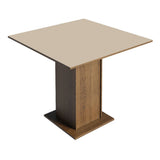 Comedor Livia Marron y Crema 90x78cm Cuadrado de 4 Puestos con 4 Sillas - COMEDORES | Bylmo