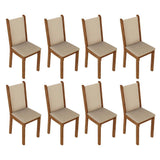 Comedor Marisa Marron y Crema 136x77cm Cuadrado de 8 Puestos con 8 Sillas - COMEDORES | Bylmo