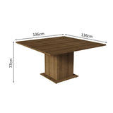 Comedor Leila Marron y Beige 136x77cm Cuadrado de 8 Puestos con 8 Sillas - COMEDORES | Bylmo