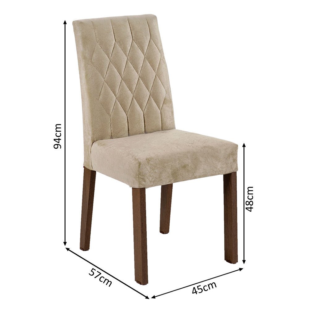 Comedor Leila Marron y Beige 136x77cm Cuadrado de 8 Puestos con 8 Sillas - COMEDORES | Bylmo