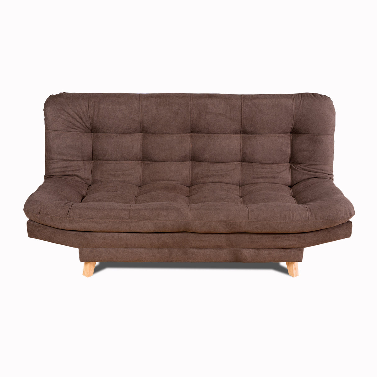 Sofá Cama Valencia Chocolate 180x85cm De Tres Puestos Antifluido con Patas y Dos Cojines Decorativos - SOFAS Y POLTRONAS | Bylmo