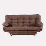 Combo Sofá Cama y Puff Valencia Chocolate 180x85cm De Tres Puestos Antifluido con Patas - SOFAS Y POLTRONAS | Bylmo